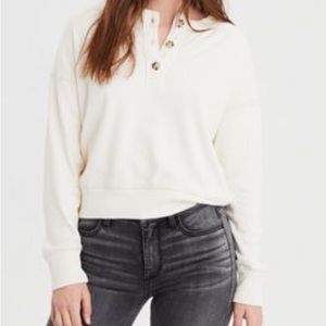 Cream AE Henley pullover